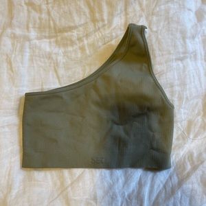 Set active one shoulder bra in matcha size small